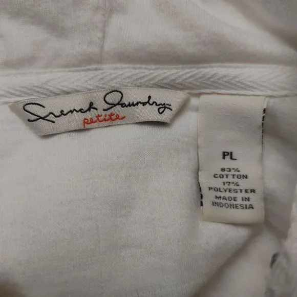 French Laundry Women's Petite White Long Sleeve Ribbed Sweater PL - Picture 3 of 3